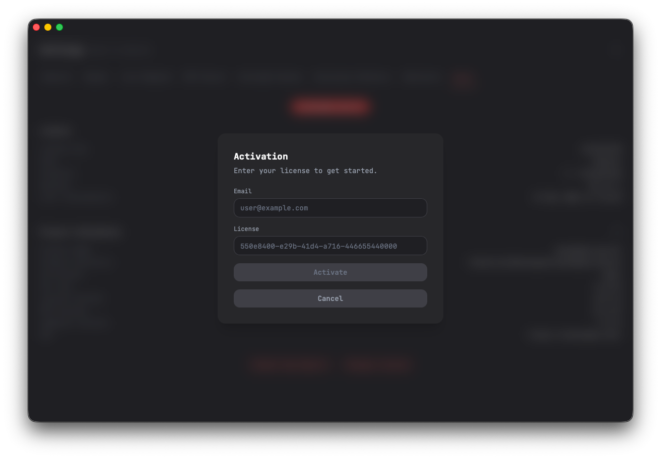 Manage license